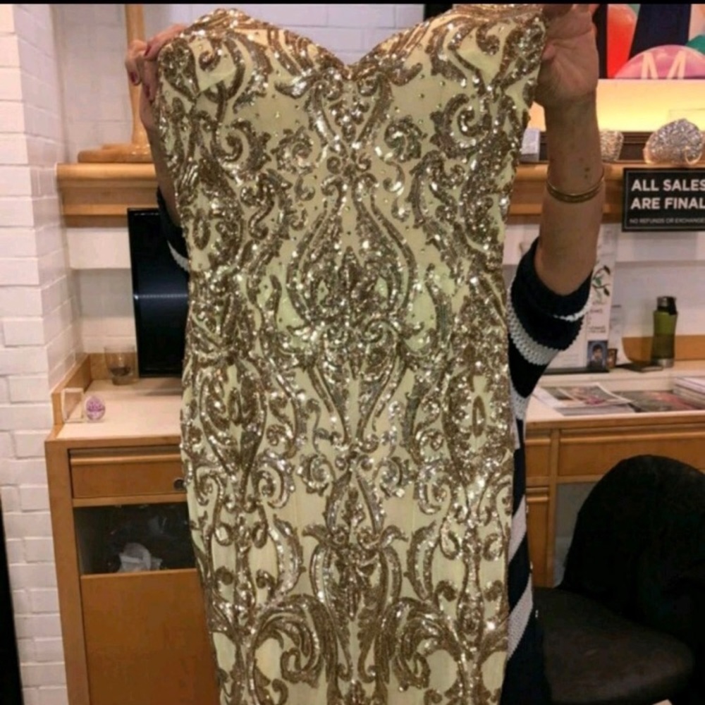 Gold sequins dress